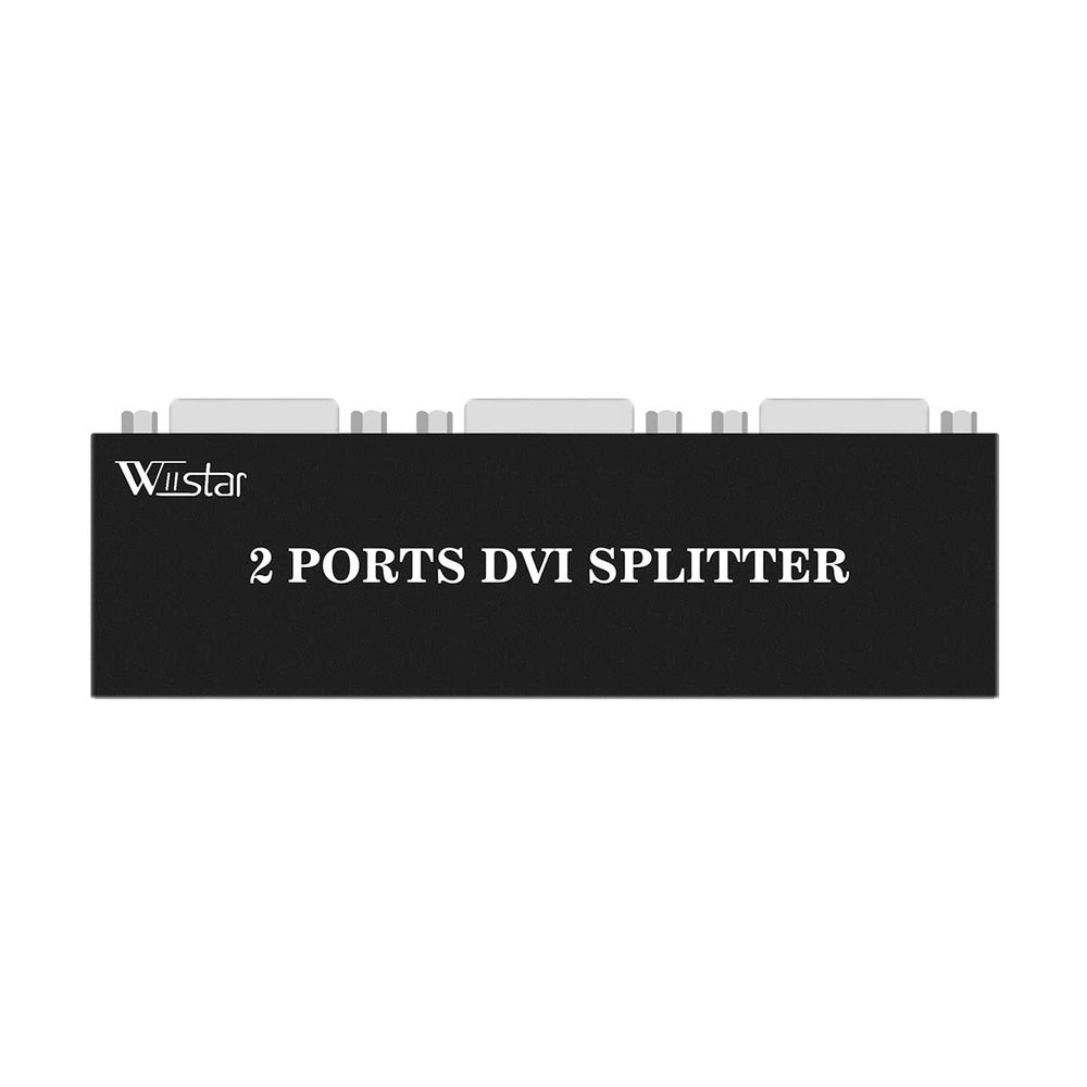 Wiistar DVI Splitter 1 in 2 Out 2 Port DVI Distribution Video Splitter 1x2 Resolution Up to 1080P for PC Laptop DVR Projector HDTV