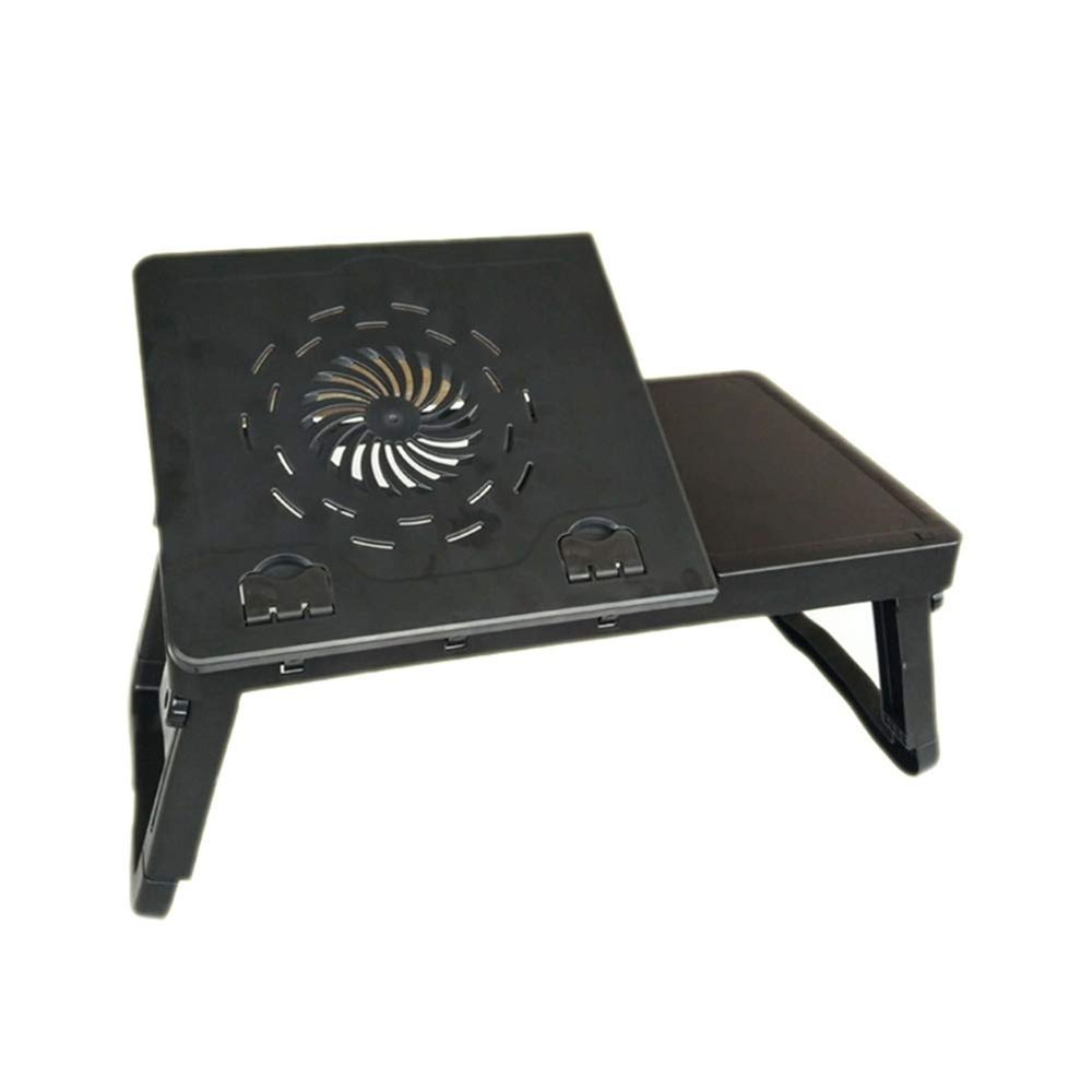 Tables HUAHUA Laptop Lazy Folding Study with Radiator, ABS Resin, Black, Blue, Pink, Size: 56x33x27-38cm (Color : Black2)