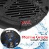 Pyle 6.5'' Dual Marine Speakers Kit - Waterproof-Rated w/Amplified Bluetooth Remote Control Receiver for Powersport Vehicles, IP65 Marine Grade Rating, 600 Watt Max Power PLMRKT8, Black view 3
