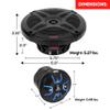 Pyle 6.5'' Dual Marine Speakers Kit - Waterproof-Rated w/Amplified Bluetooth Remote Control Receiver for Powersport Vehicles, IP65 Marine Grade Rating, 600 Watt Max Power PLMRKT8, Black view 4