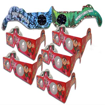 Christmas 3D Glasses - Holiday Eyes (R) ELF Christmas Glasses 6 pair variety pack - 5 Elf Glasses and 1 Christmas/New Years Fireworks Glasses -all folded , ready to wear