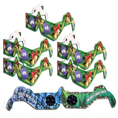 HolidayEyes(R) 6 Pair - 3D Christmas Glasses - JINGLE BELLS Christmas Glasses 6 pair variety pack - 5 Jingle Bells Glasses and 1 Christmas/New Years Fireworks Glasses - ready to wear