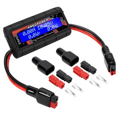ANKG 150A Watt Meter Power Analyzer, High Precision RC with Digital LCD Screen&2 Sets of 45amp Power Pole Connectors for Voltage (V) Current (A) Power (W) Charge(Ah) and Energy (Wh) Measurement