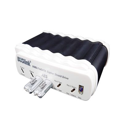 BUSlink CDSX-1TSDG2CKKB 1TB SSD Bilateral Dual Keys USB-C 3.2 Gen 2/eSATA Bus-Powered CipherShield FIPS 140-2 512-bit AES HIPAA Hardware Encrypted External Portable Drive