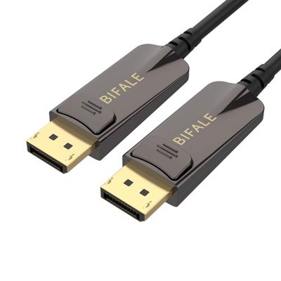 BIFALE DP Fiber Optic Cable 33ft, 8K Fiber Displayport 1.4 Cable Support HBR3, DSC 1.2, HDR10, 32.4Gbps, 8K@60Hz, 4K@144Hz, Thin and Slim Fiber DP1.4 Cable