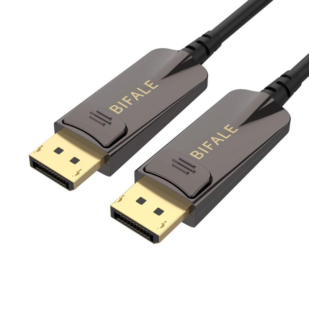 BIFALE DP Fiber Optic Cable 33ft, 8K Fiber Displayport 1.4 Cable Support HBR3, DSC 1.2, HDR10, 32.4Gbps, 8K@60Hz, 4K@144Hz, Thin and Slim Fiber DP1.4 Cable