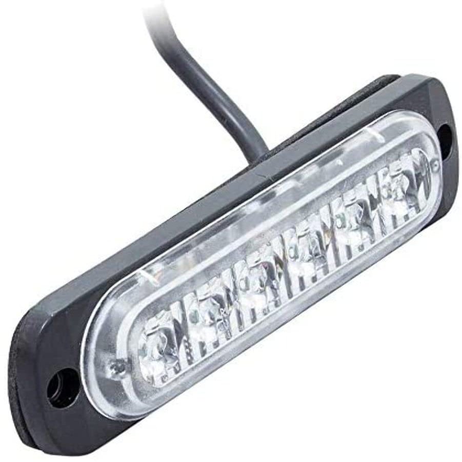 Heise by Metra HEMULTE6A, 6 LED Marker Lights, Universal Clearance Lighting, Amber, 1.5W, IP65 Water-Resistant, Aluminum Housing, 4.4x1.1x0.4 Inches