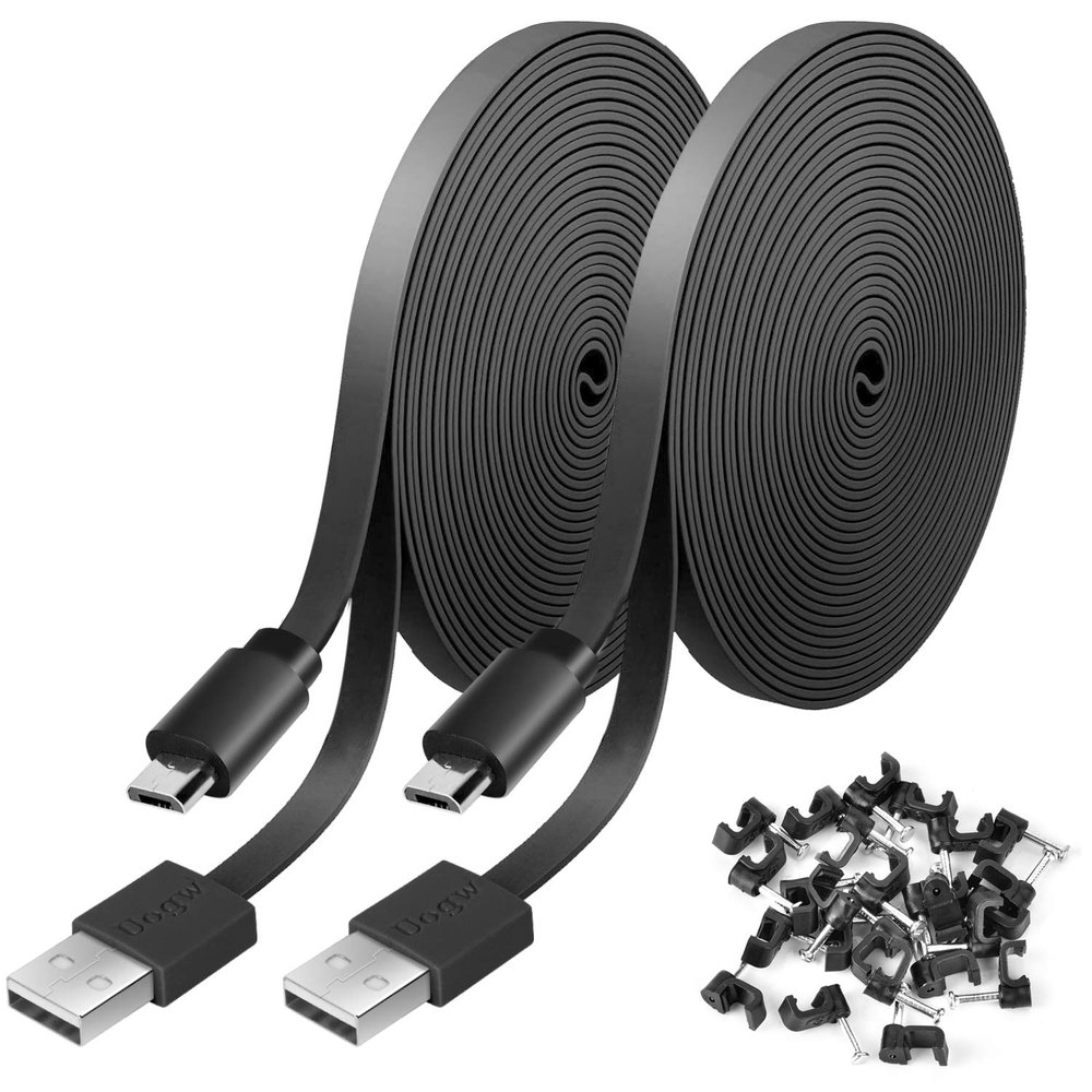 2 Pack 20FT Power Extension Cable for Wyze Cam v4,WyzeCam,Wyze Cam Pan,WYZE Cam OG,NestCam Indoor,Blink,Amazon Cloud Camera,USB to Micro USB Charging and Data Sync Cord (Not for Wyze Cam Pan v3)