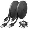 2 Pack 20FT Power Extension Cable for Wyze Cam v4,WyzeCam,Wyze Cam Pan,WYZE Cam OG,NestCam Indoor,Blink,Amazon Cloud Camera,USB to Micro USB Charging and Data Sync Cord (Not for Wyze Cam Pan v3) view 1