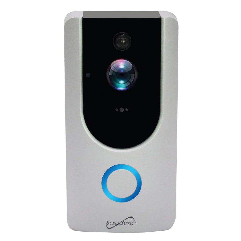Supersonic SC-5000VD Smart WiFi Doorbell Camera, with 1080P HD Video Recording, Voice Call Intercom, Infrared Night Vision, Remote Monitor, Intercom, Trigger, Built-in SD Card, No Wire Connection