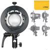 Godox S2 Speedlite Bracket S-Type Bracket Bowens Mount Holder for Godox V1 V1Pro V100 AD200ProII AD300Pro AD300ProII AD400Pro AD400ProII V860II TT600 TT350, Precise Tilt Control, Umbrella Mount Slot view 2