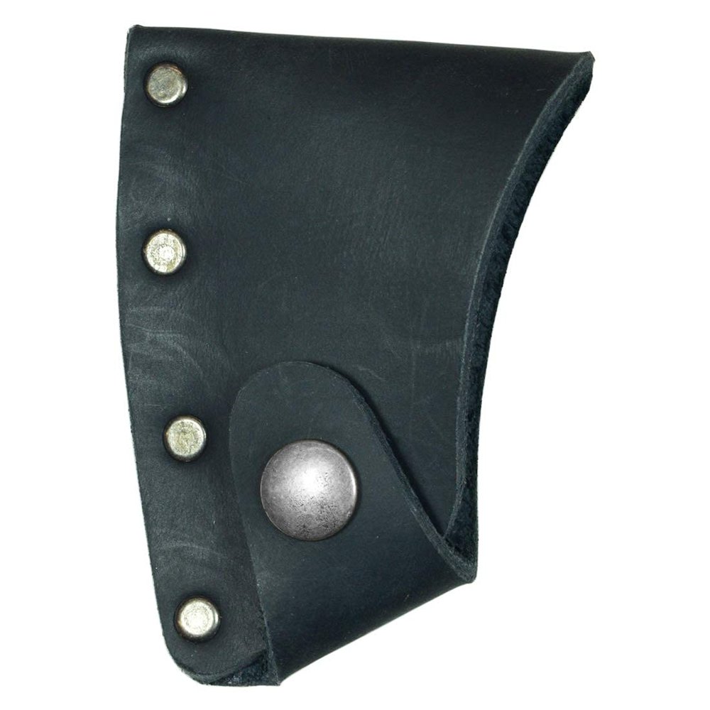 Hide & Drink, Hatchet Blade Cover, Protective Axe Head Sheath, Lumberjack Accessory, Camping and Outdoor Essentials, Full Grain Leather, Handmade, Charcoal Black