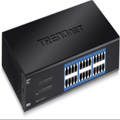 TRENDnet 24-Port Unmanaged Gigabit 10/100/1000 Mbps GREENnet Metal Housing Switch, 48 Gbps Switching Fabric, Fanless, Rack Mountable, TEG-S24G (Renewed)