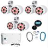Rockville RKL65MBW Bundle: (3) Pairs 6.5" 700W Peak/170W RMS LED Marine Speakers, (3) DMAC65S Dual Tower Enclosures, RXM-S6 6-Channel Amplifier, RGHR2 Bluetooth Receiver, Amp Wiring Kit, 9-Items
