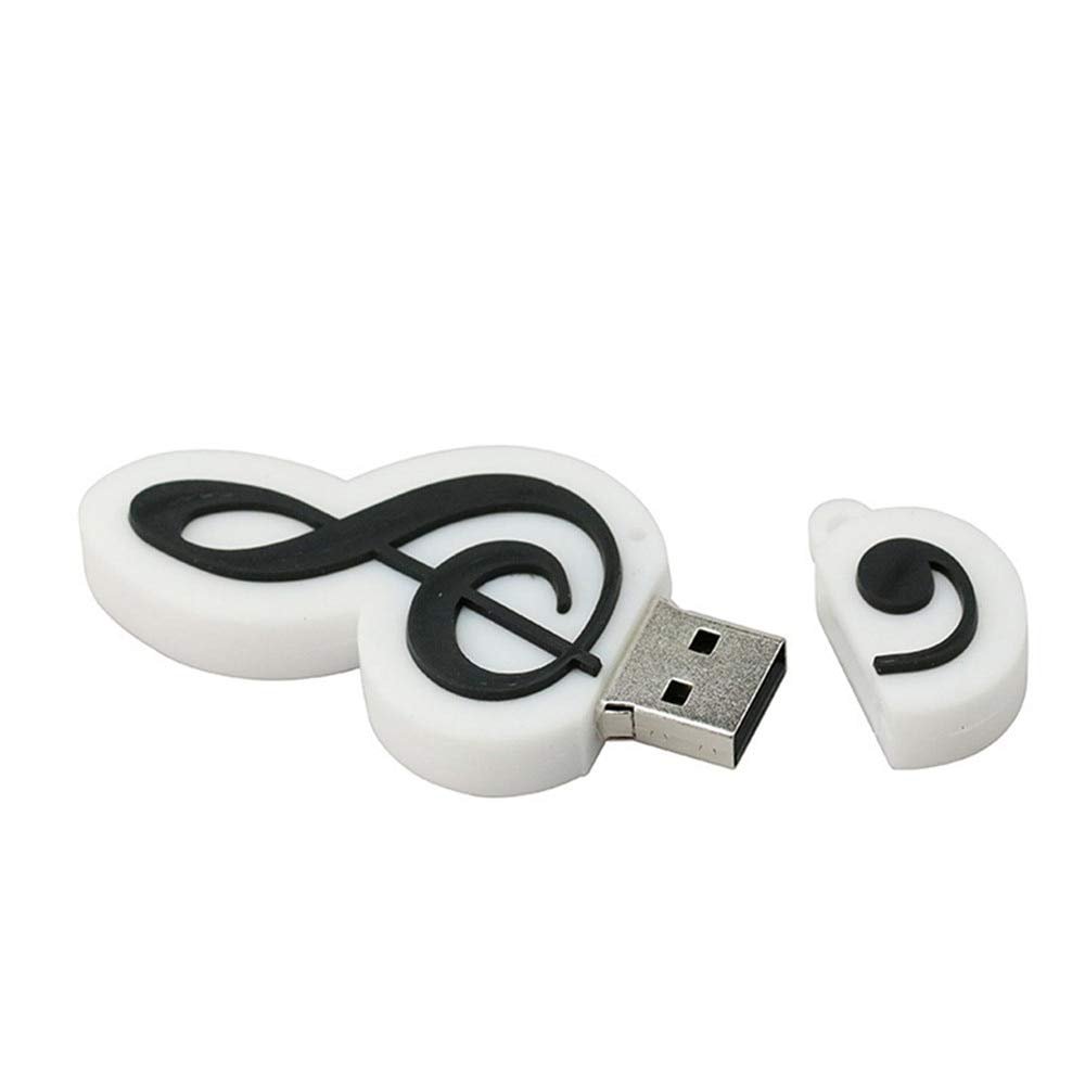 32GB Music Note Model USB Flash Drive USB 3.0 Storage Device USB Flash Disk USB Drive USB 3.0 Memory Stick USB Stick U Disk Thumb Drive USB Flash Memory USB Disk Data Storage - White