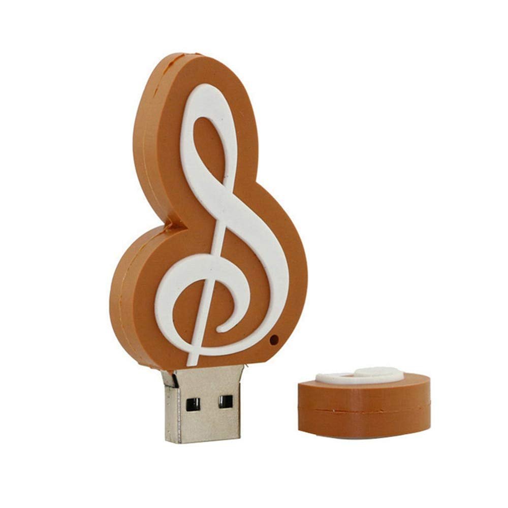 32GB Music Note Model USB Flash Drive USB 3.0 Storage Device USB Flash Disk USB Drive USB 3.0 Memory Stick USB Stick U Disk Thumb Drive USB Flash Memory USB Disk Data Storage - Brown White