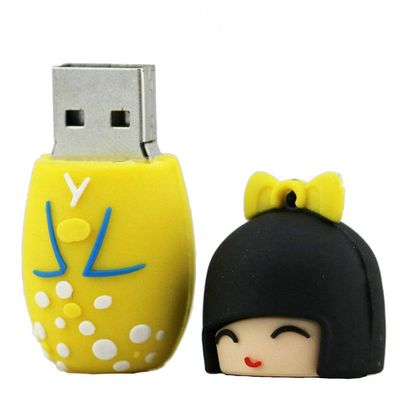 32GB Japanese Girl Model USB Flash Drive USB 3.0 Storage Device USB Flash Disk USB Drive USB 3.0 Memory Stick USB Stick U Disk Thumb Drive USB Flash Memory USB Disk - Yellow