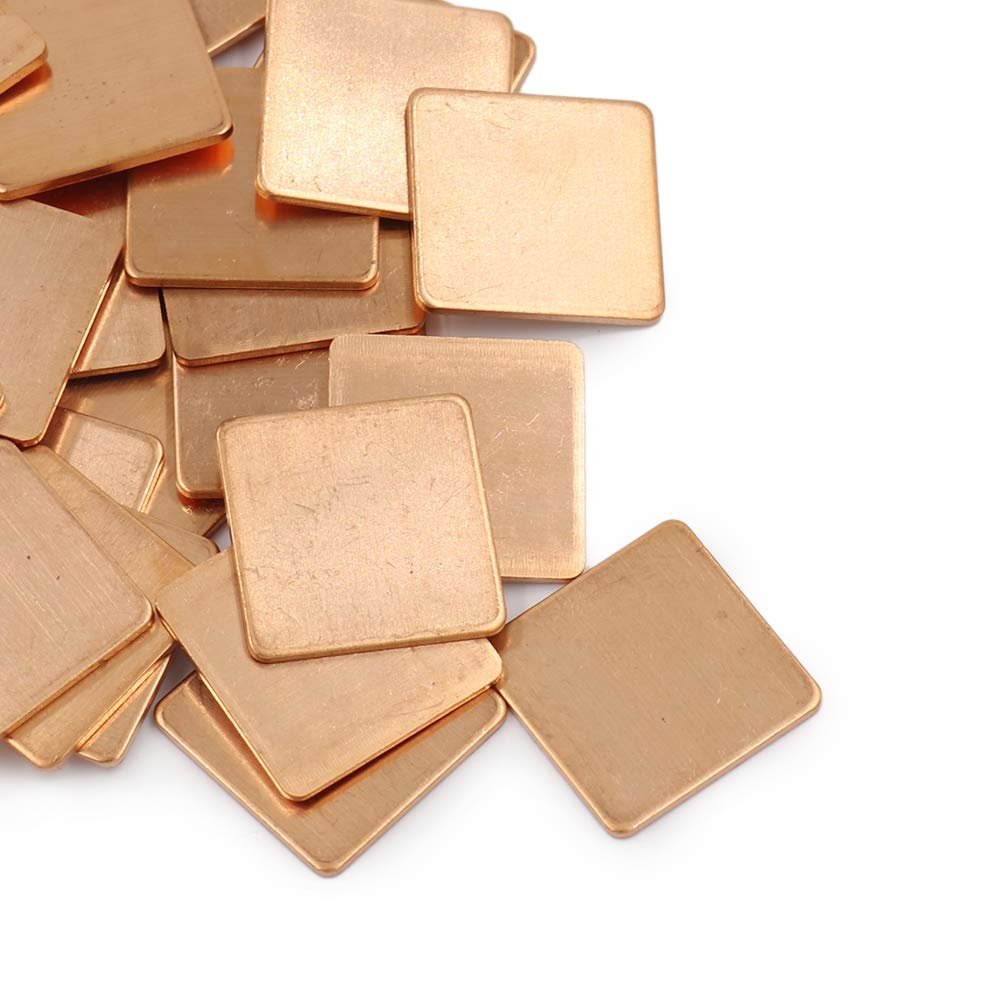 100pcs 20mm x 20mm x (0.3mm~1.5mm) Heatsink Pad Copper Shim for Laptop Notebook GPU Graphics Card Chipset (100pcs (20x20x1.5mm))