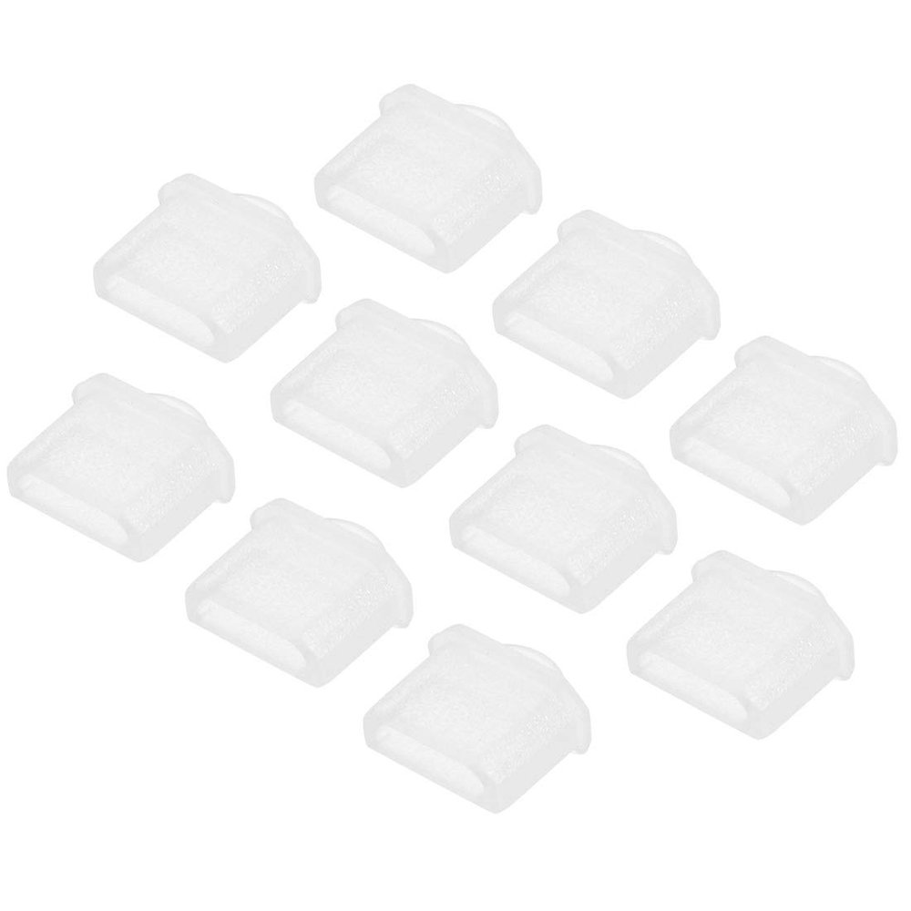 uxcell 10pcs Micro Silicone Protectors Male Port Anti Dust Cap Cover Clear