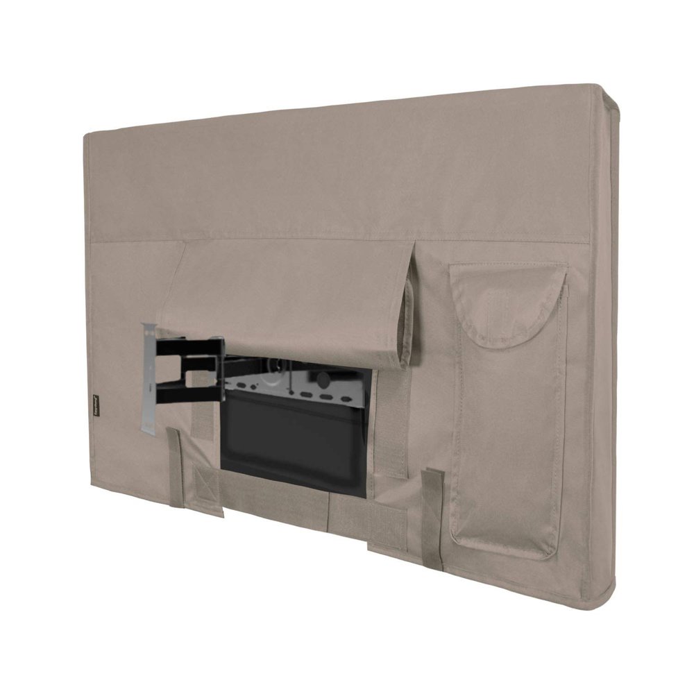 Easy-Going Outdoor TV Cover for 63 to 65 inches LCD, LED, Waterproof, Weatherproof and Dust-Proof TV Screen Protectors with Cleaning Cloth (65 inch,Camel)