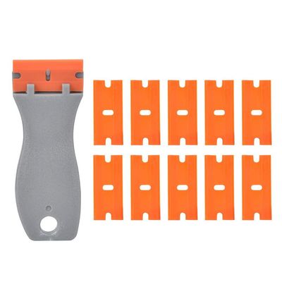 Glue Adhesive Remover Scraper, Professional Phone Screen Repair Tool with 10 Double Edged Blades for LCD Touch Screen Cleaning ABS Material 10.4cm