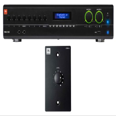 JBL VMA2120 2-Channel/Restaurant 120W Bluetooth Amplifier+Black Wall Controller