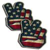 2 Pack Vinyl Sticker Decal Rustic American USA Peace Sign Flag Finger Hand Symbol Vinyl Decal, 5 in. x 3.5 in. view 1