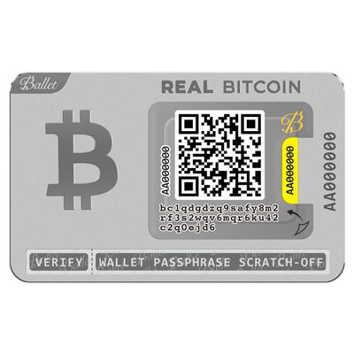 Ballet Bitcoin Hardware Wallet Card - Offline Cold Storage (Single)