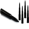 VMS RACING (Combo) 50 Cal Caliber Black Bullet Antenna and 4 pc Black Bullet Tire Air Valve STEM CAPS Cover in Heavy Gauge CNC Machined Billet Aluminum Short Compatible with Ford F150 F250 F350 97-25 view 1