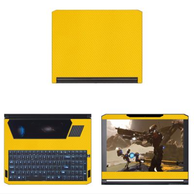 Decalrus - Protective Decal for Acer Predator Triton 700 PT715-51 (17.3" Screen) Laptop Yellow Carbon Fiber Skin case Cover wrap CFacerPredator700_PT715Yellow