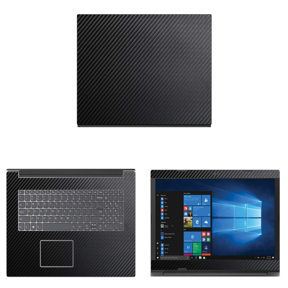 Decalrus - Protective Decal for Lenovo IdeaPad 330-17 (17.3" Screen) Laptop Black Carbon Fiber Skin case Cover wrap CFlenovoIdeapad17_330Black