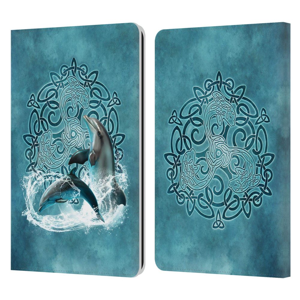 Head Case Designs Officially Licensed Brigid Ashwood Dolphin Celtic Wisdom Leather Wallet Case Compatible with Kindle Paperwhite 1/2 / 3
