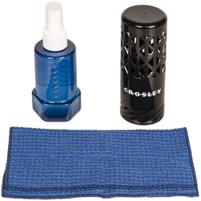 Crosley AC1037A Anti-Static Vinyl Record Cleaning Set with Cleaning Solution and Microfiber Cloth