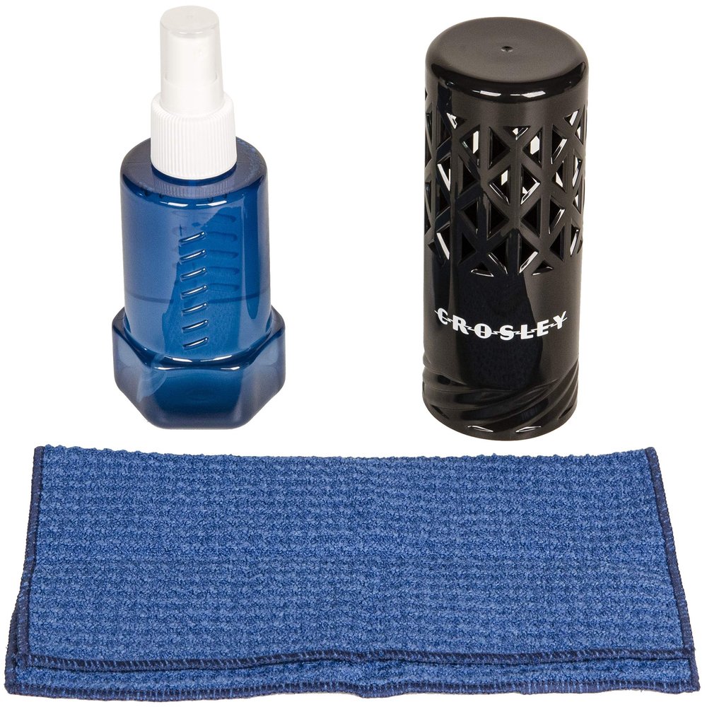 Crosley AC1037A Anti-Static Vinyl Record Cleaning Set with Cleaning Solution and Microfiber Cloth