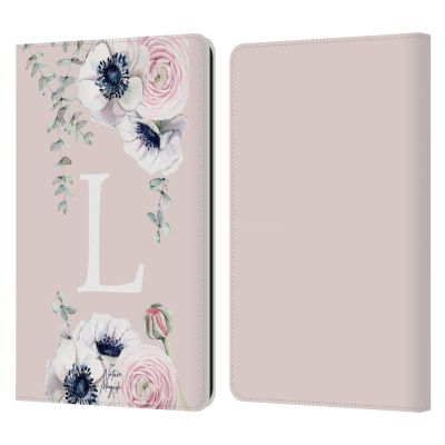 Head Case Designs Officially Licensed Nature Magick Letter L Floral Monogram Pink Flowers Leather Wallet Case Compatible with Kindle Paperwhite 1/2 / 3