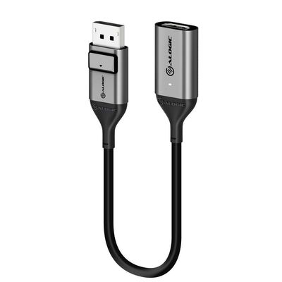 ALOGIC DisplayPort 1.4 to HDMI 2.0 Adapter, Supports 4K@60Hz, DisplayPort Male to HDMI Female Adapter, 20cm, Black & Silver