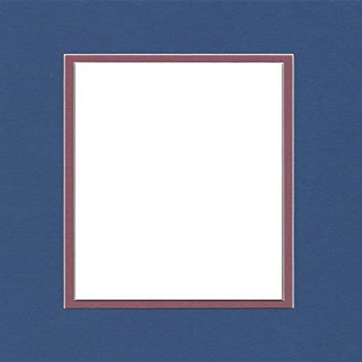 18x24 Double Acid Free White Core Picture Mats Cut for 13x19 Pictures in Royal Blue and Mauve