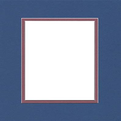 18x24 Double Acid Free White Core Picture Mats Cut for 13x19 Pictures in Royal Blue and Mauve
