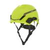 MSA 10194796 H1 V-Gard Helmet with Fas-Trac III Ratchet Suspension | Polyethylene Shell, Superior Impact Protection, Self Adjusting Crown Straps - Standard Size in Hi-Viz Yellow/Green view 1