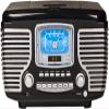 Crosley CR612B-BK Corsair Retro AM/FM Alarm Clock Radio and CD Player with Stereo Bluetooth Speakers, Black view 1