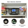 Crosley CR612B-BK Corsair Retro AM/FM Alarm Clock Radio and CD Player with Stereo Bluetooth Speakers, Black view 3
