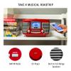 Crosley CR612B-RE Corsair Retro AM/FM Alarm Clock Radio and CD Player with Stereo Bluetooth Speakers, Red view 3