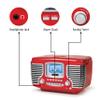 Crosley CR612B-RE Corsair Retro AM/FM Alarm Clock Radio and CD Player with Stereo Bluetooth Speakers, Red view 4