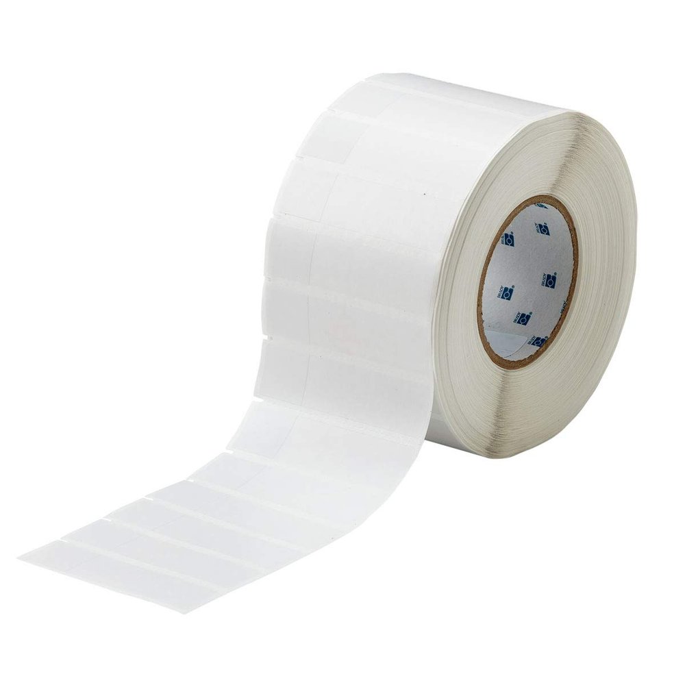 Self-Laminating Vinyl Labels, 3.75 in H x 1 in W Clear/White Roll of 3000