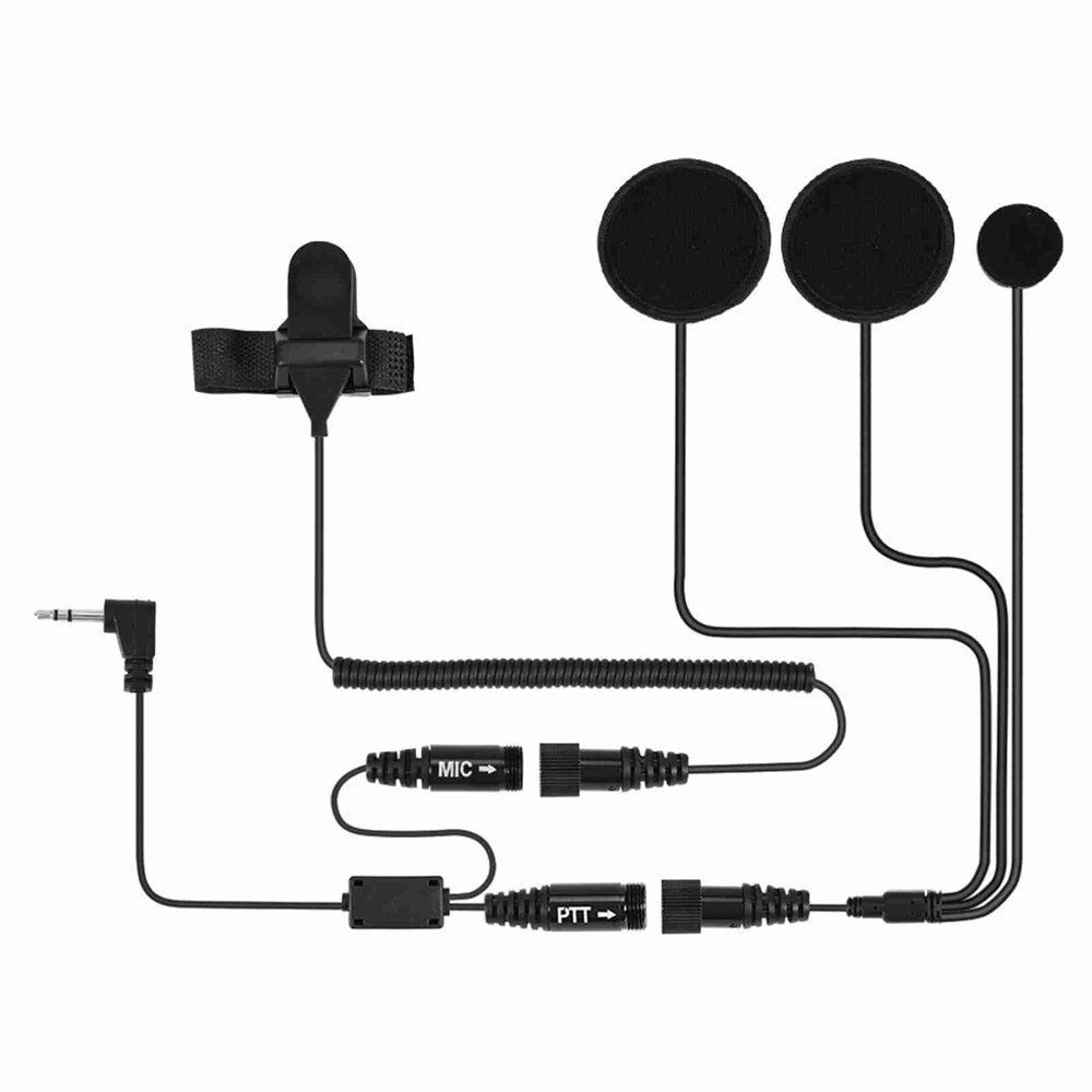 2.5mm PTT Microphone Motorcycle Helmet Headset for Two Way Radio T5428 T6200C T5720