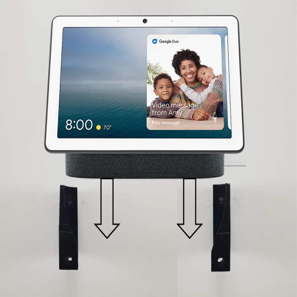 3D Cabin Wall Mount Wall Bracket Compatible with Google Nest Hub Max for 10 Inch Touchscreen Grey