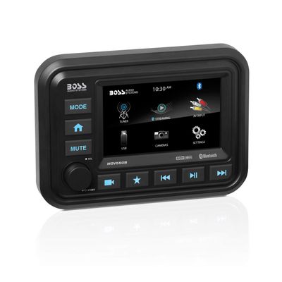 BOSS Audio Systems MGV550B Marine Gauge Receiver - Weatherproof, 5 Inch Touchscreen, Built-in Amplifier, Bluetooth, Digital Media MP3 Player, No CD Player, USB Port, AM/FM Radio