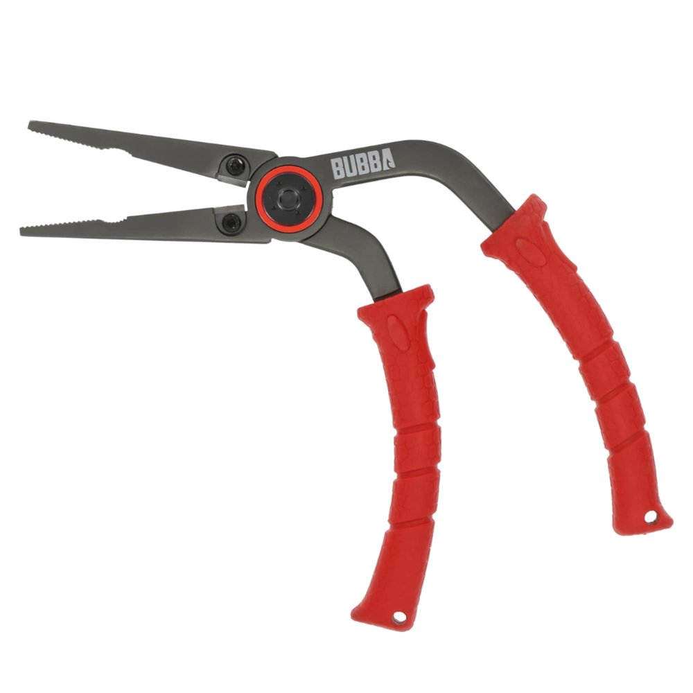 BUBBA 8.5" Pistol Grip Stainless Steel Pliers, Spring Loaded with Crimping Tool and Anvil Cutter, Lanyard Hold and Sheath