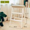 XWZJY 3 Step Stool-Folding Stairs Chair-Solid Wood Climb Step Ladder,for Living Room/Balcony/Courtyard,Load Bearing 120kg(Color : White) view 2