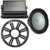 KICKER 12 Inch LED Marine Subwoofer in Charcoal with 600 Watt Amplifier Bundle view 1